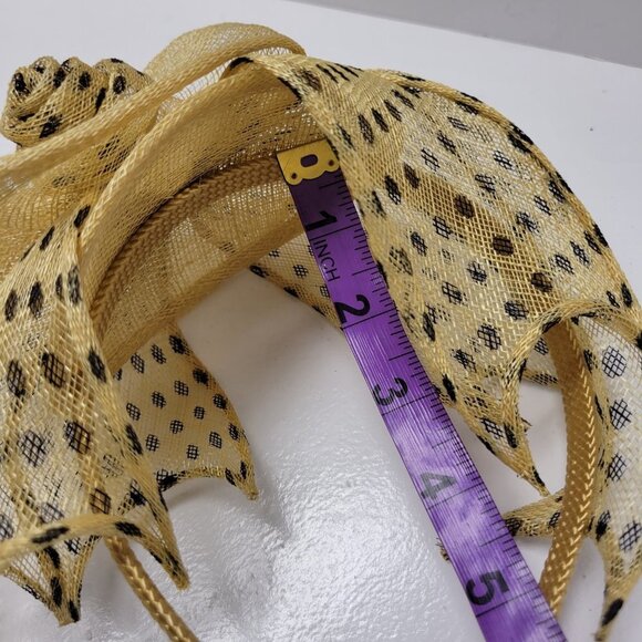 Yellow Polka Dot Headband Fascinator Hair Accessory Wedding Hair Accessory - Picture 10 of 16